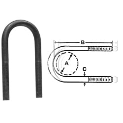 BOULON "U" 3"x6.5"x0.5"