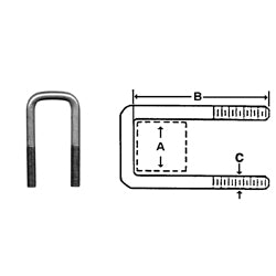 BOULON "U" CARRE 3"X6" (27-247) - Récréashop