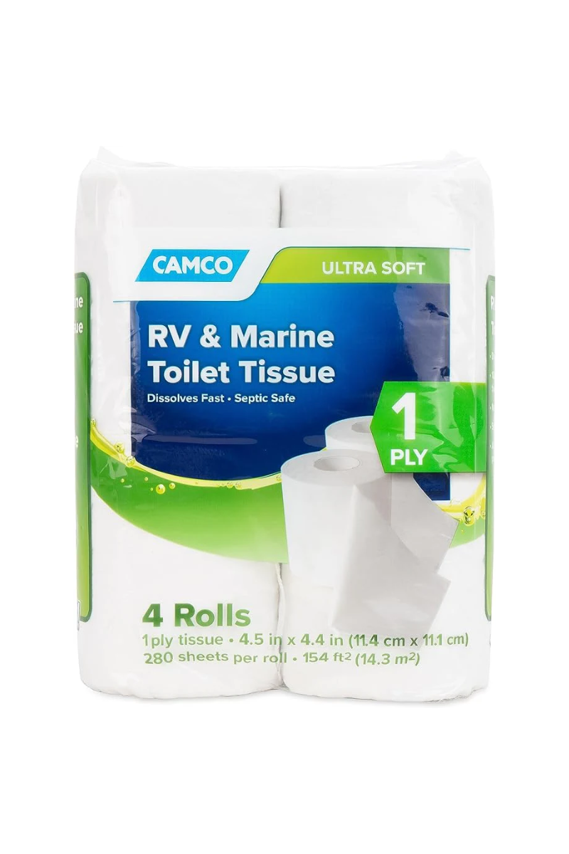 Lot de 4 rouleaux de papier toilette pour salle de bain de camping - Récréashop