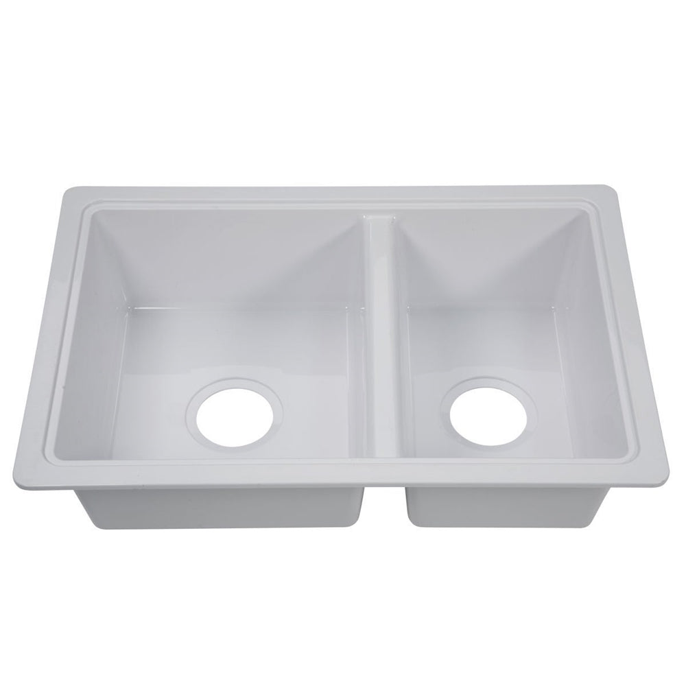 EVIER DOUBLE 25" X 17" BLANC - Récréashop