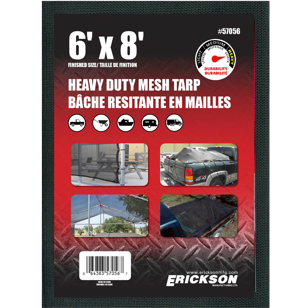 Bâche en mailles robuste noire 6 x 8 pi, Erickson (57056)