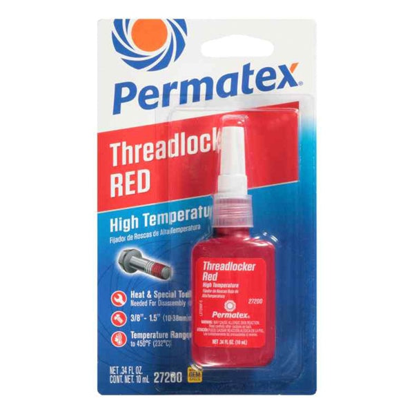 Permatex Bloqueur de filets rouge haute température/grande force Liquide - RecreaShop