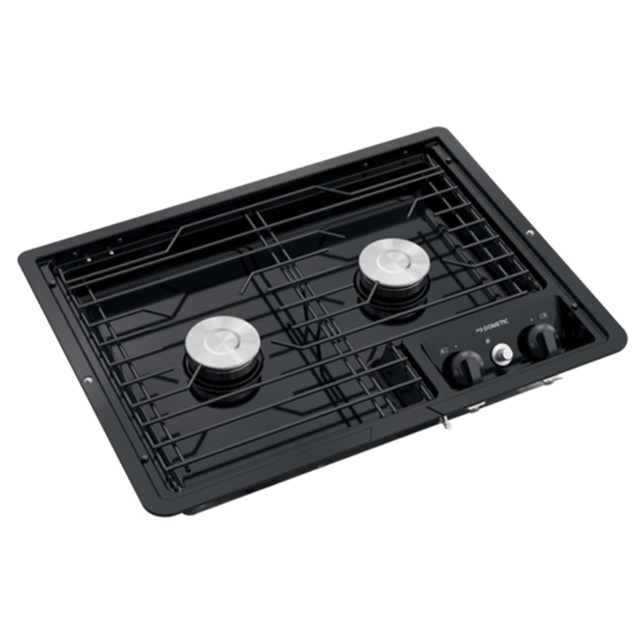 Cuinisnière encastrable 2 ronds noire piezo - Récréashop