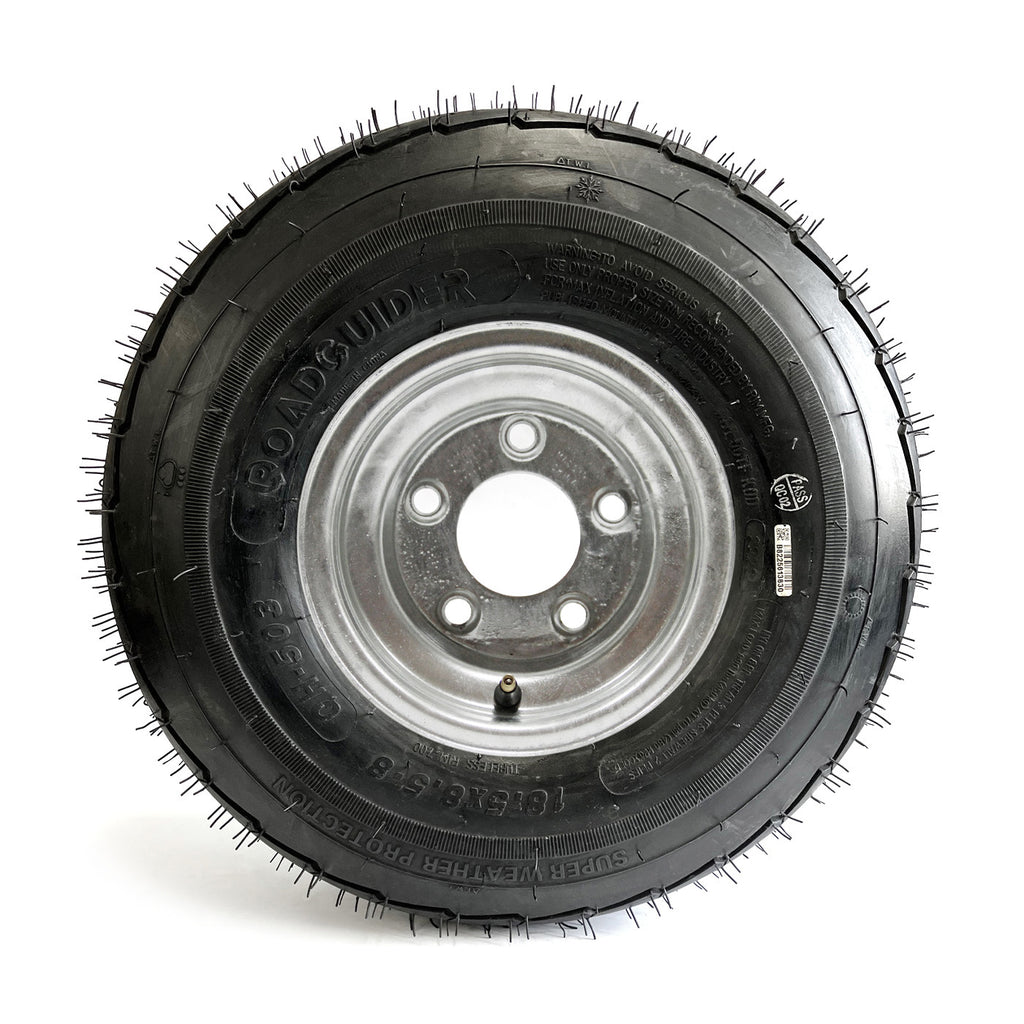 Pneu 215/60-8 18 1/2" x 8 1/2" x 8" 8 plis LRD 990 lbs Roadguider et jante 8" 5 trous galvanisée - RecreaShop