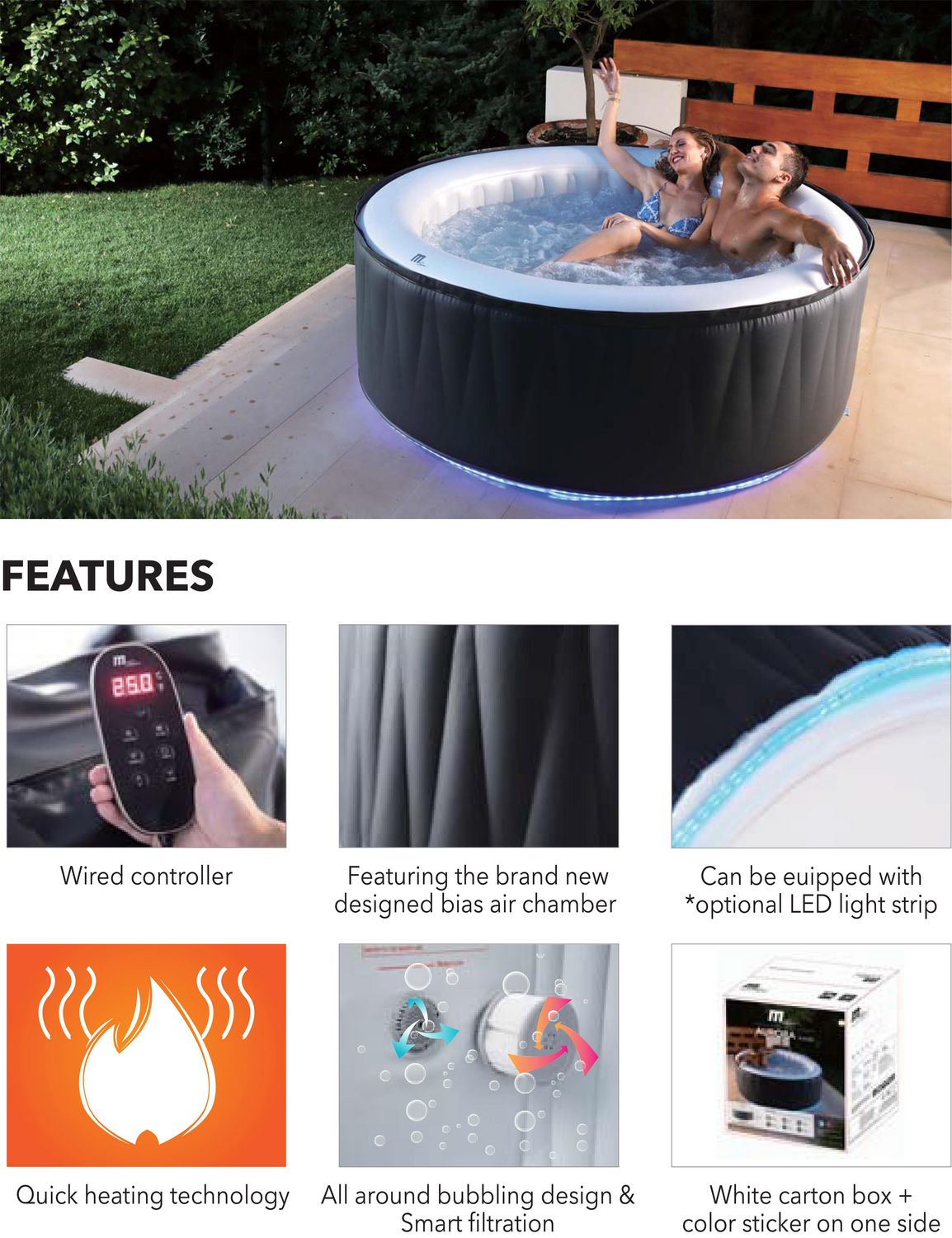 SPA GONFLABE PORTABLE AURORA - Récréashop