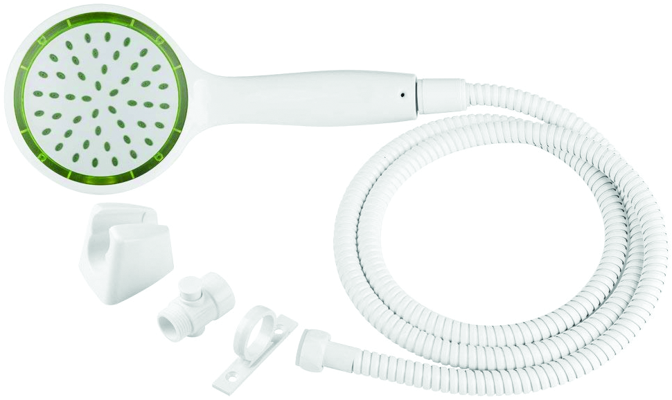 WHITE PRESSURE-ASSISTED SHOWER & HOSE KIT - Récréashop