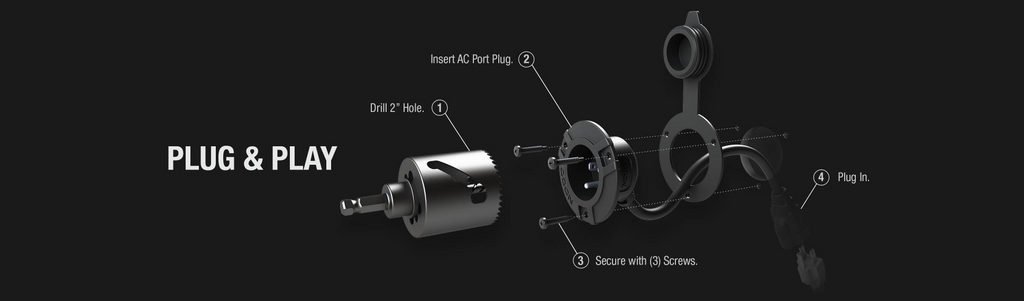 PRISE DE COURANT ALTERNATIF 6' 125V 16A 14AWG (SIMPLE) - Récréashop