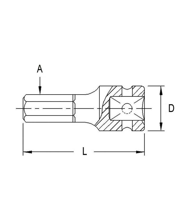 DOUILLE TETE HEX.1/2DR X 16MM - Récréashop
