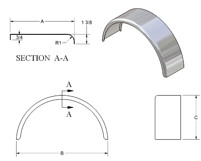 SINGLE ALUMINUM WING 9"x28"x13" 90GA - Récréashop