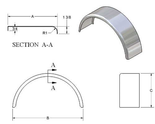 AILE SIMPLE ALU 9"x28"x13" 90GA - Récréashop
