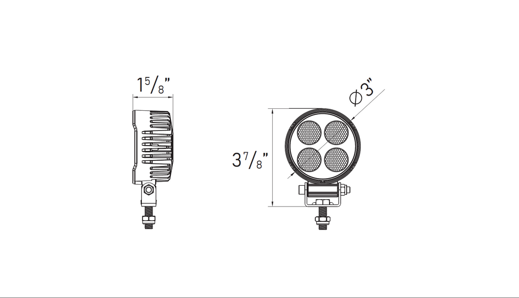 LUMIÈRE DE TRAVAIL DEL 3" ROND 2200LM - Récréashop