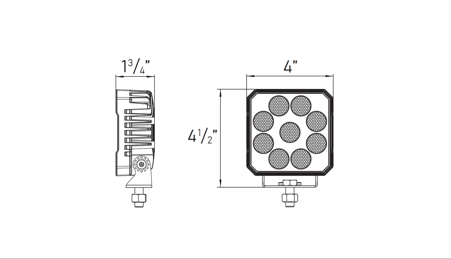 LUMIÈRE DE TRAVAIL À DEL 4" x 4" 5200LM