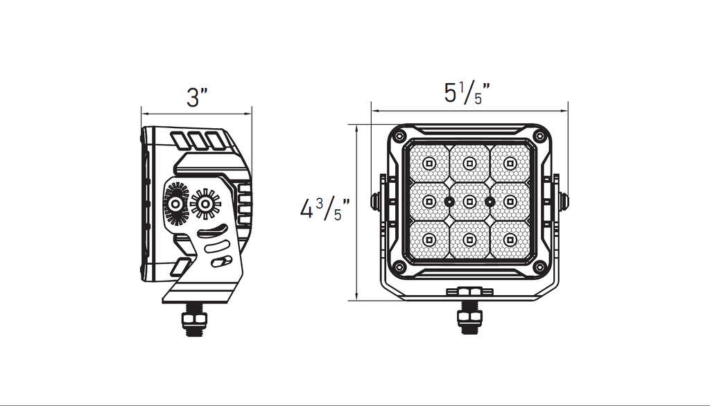 LUMIÈRE DE TRAVAIL À DEL 4,5" x 5" 10400LM - Récréashop