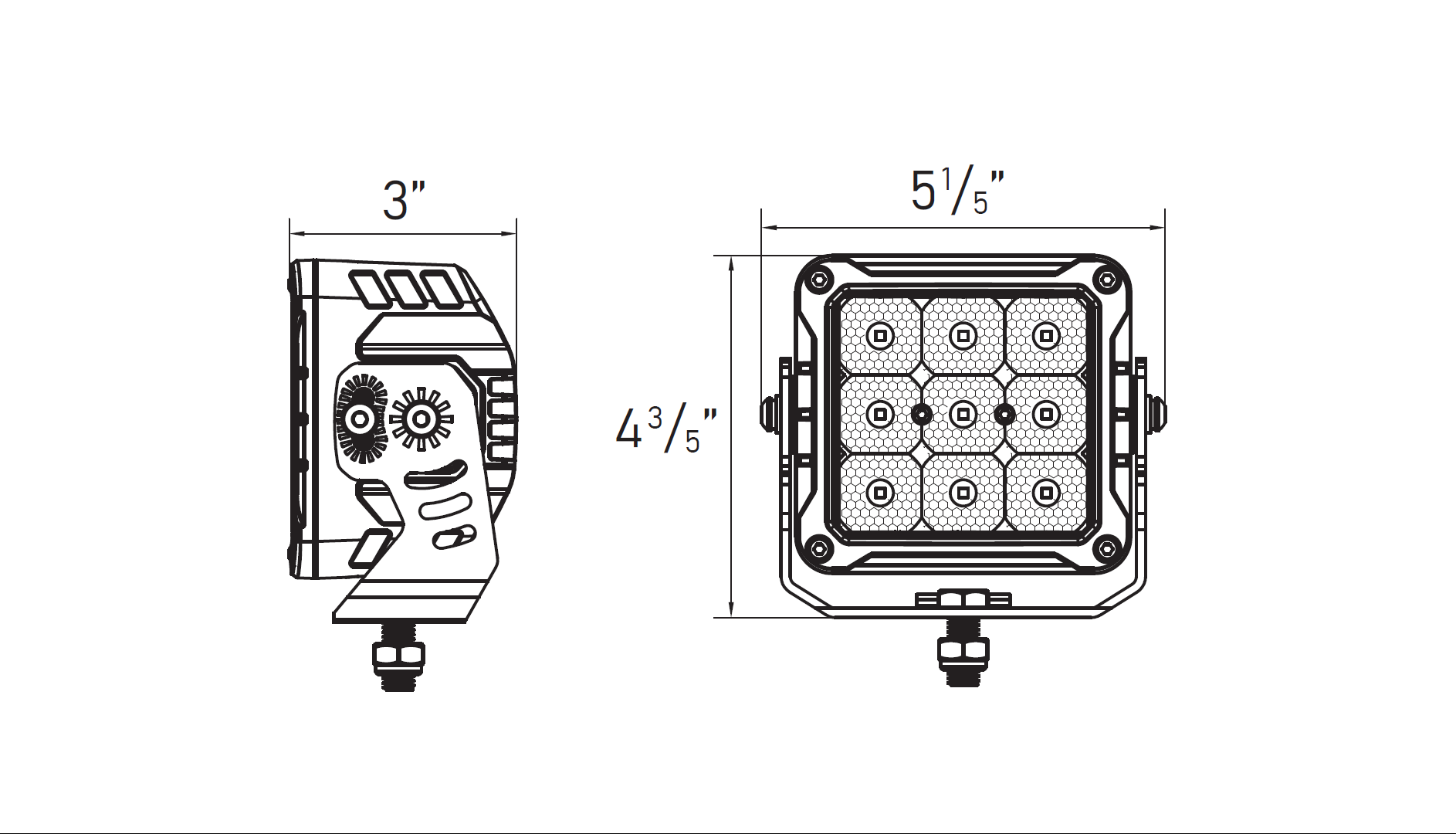 LUMIÈRE DE TRAVAIL À DEL 4,5" x 5" 10400LM - Récréashop
