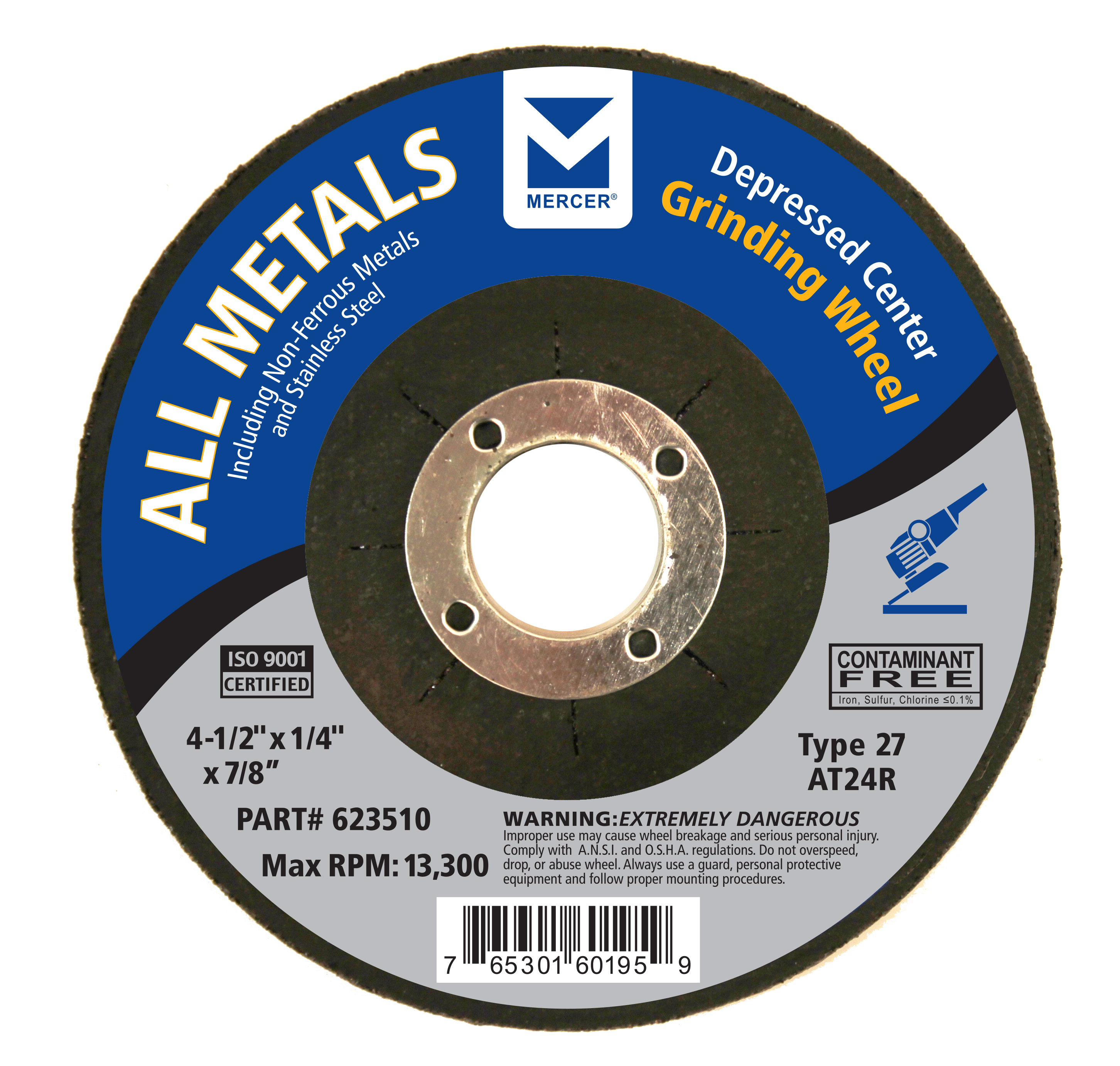 MEULES RECTIFIER 4-1/2" x 1/4" x 7/8" Type 27 - Récréashop