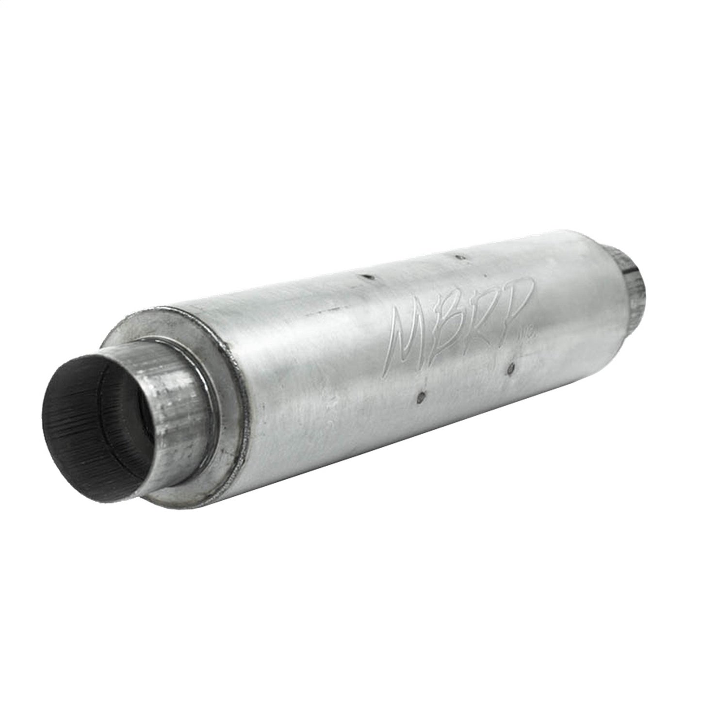 AlumSt Muffler 4"Inlet/Outlet 24"Body 6"Dia 30"Overall