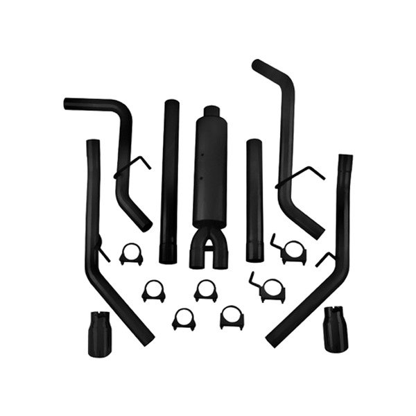 Blk Coated 2.5"CatBackDual Split Rr  1500 Classic  19-21 - Récréashop