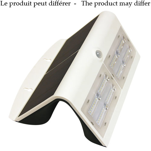 LAMPE SOLAIRE MURALE NOIR 6.8W - Récréashop
