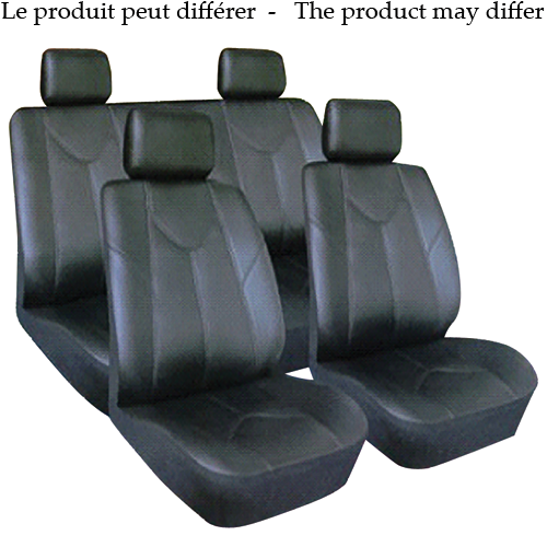 Seat Cover Leather Black 8pcs - Récréashop