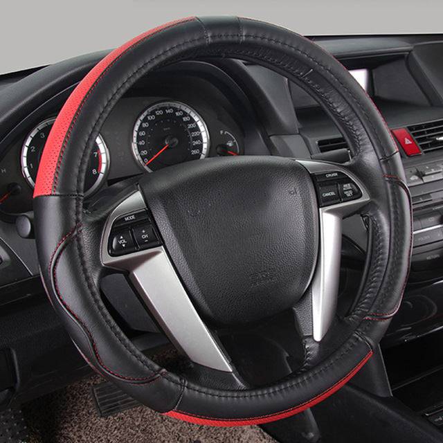 Steering Wheel Cover Red/Black 38cm - Récréashop