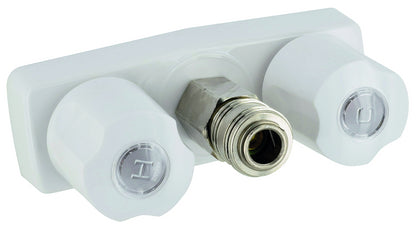 ROBINET AV/ DECONNEXION RAPIDE, 3-3/8", BLANC - Récréashop