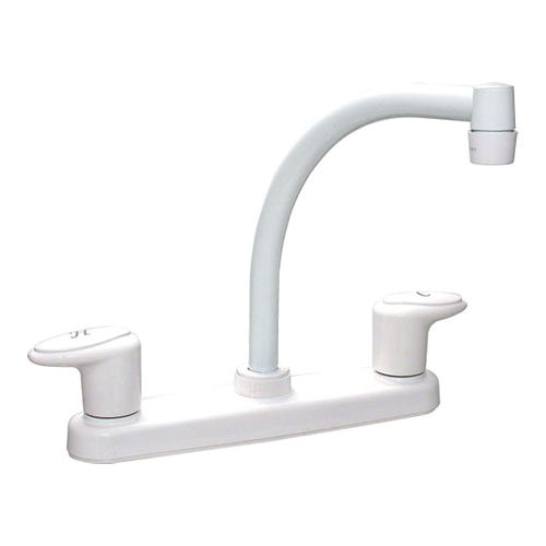 8" 2-LEVER KITCHEN FAUCET WHITE - Récréashop