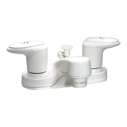 4" 2-BUTTON BATHROOM FAUCET WHITE - Récréashop