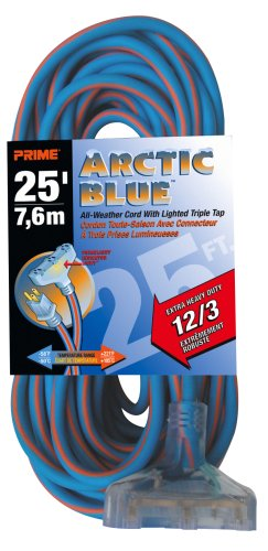 EXTENSION CORD 25FT 12/3 ARTIC BLUE - Récréashop