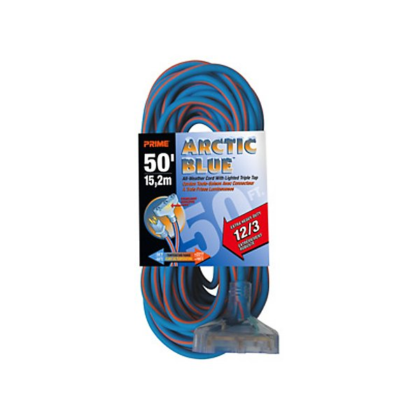 RALONGE ELECTRIQUE  50' 12/3 ARTIC BLUE - Récréashop