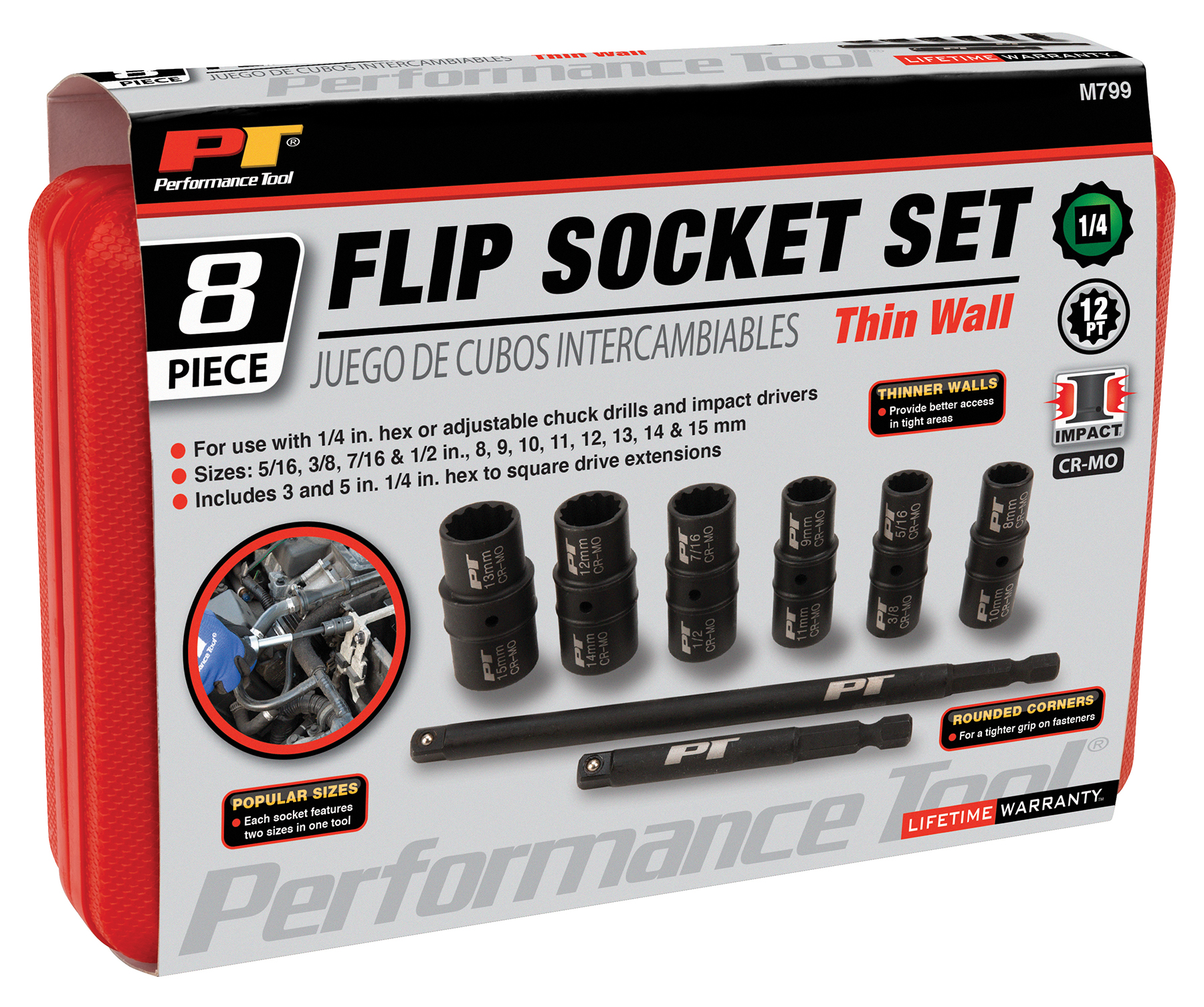 JEU DE DOUILLES FLIP 1/4 DRIVE 8PC - Récréashop