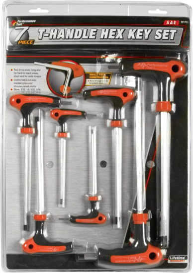 ENSEMBLE DE CLE HEXAGONALE EN T 7 PC - Récréashop