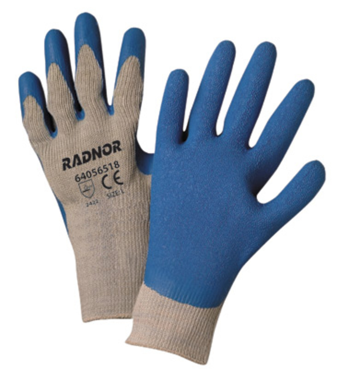Gants de Travail Polyester/Cotton Recouvert Latex Bleu sur Paume M - Récréashop