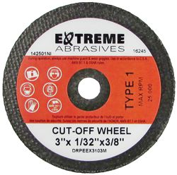 DISQUE ABRASIF 3"x1/16"x3/8" T1 A36-R-BF-FAST CUT - Récréashop