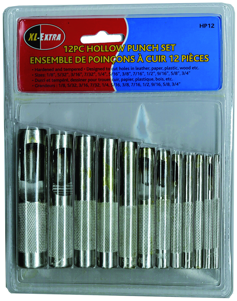 POINCONS A CUIR 12PCS ACIER FO - Récréashop