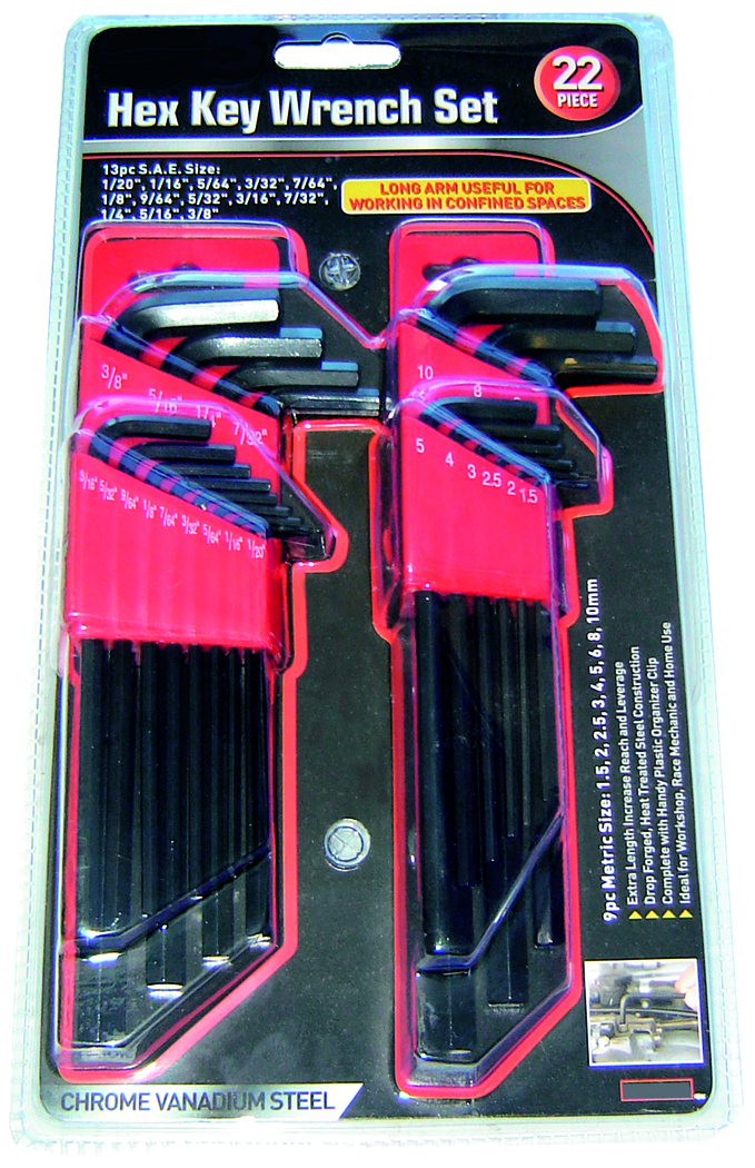 CLES HEXOGONALES LONGUES 22 PC - Récréashop
