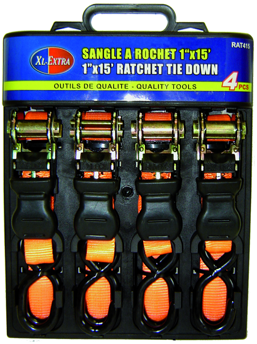 RATCHET STRAPS 1 X 15' (4 PCS) - Récréashop