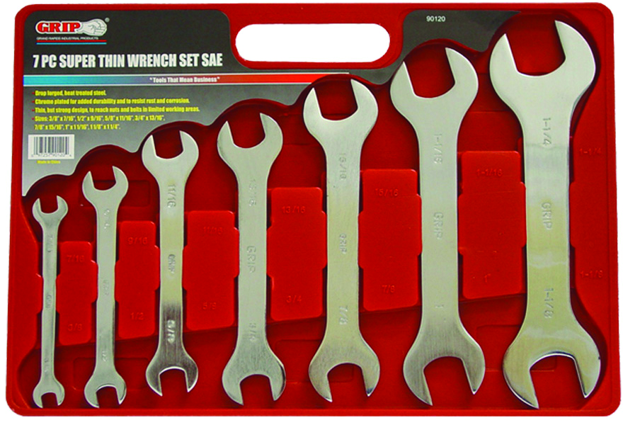 7-Piece Thin Wrenches SAE - Récréashop