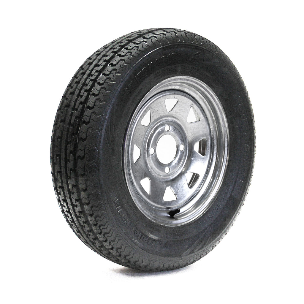 Pneu radial 175/80R13 6 plis LRC 1360 lbs Sterling et jante 13" 4 trous galvanisée - RecreaShop