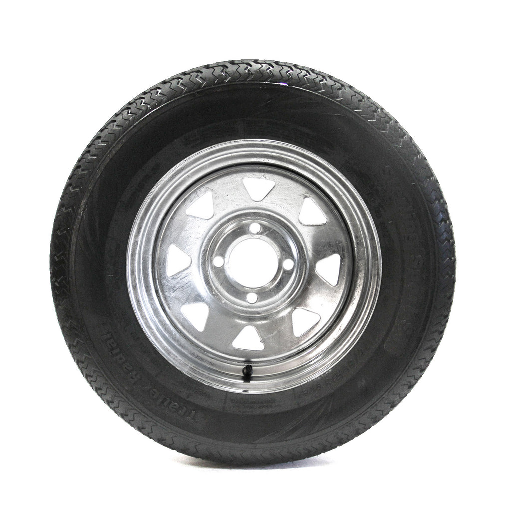 Pneu radial 175/80R13 6 plis LRC 1360 lbs Sterling et jante 13" 4 trous galvanisée - RecreaShop