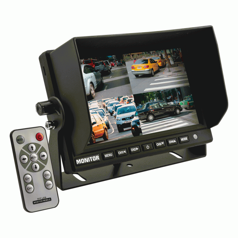 Moniteur 7 pouces avec entrée pour quatre caméras - Récréashop
