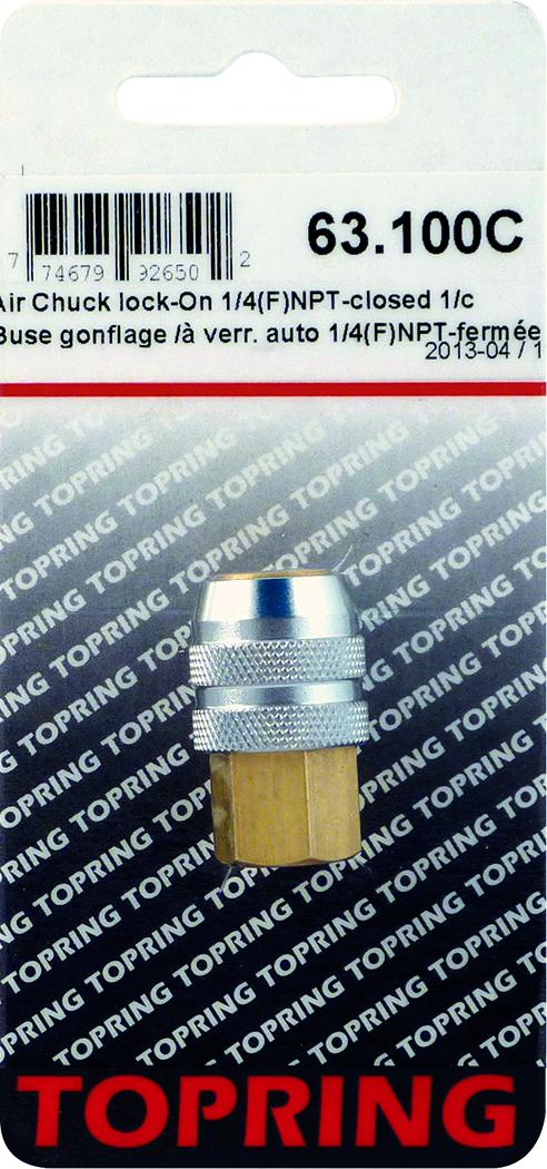 Buse de gonflage a verroullage auto 1/4(F)NPT fermee - Récréashop