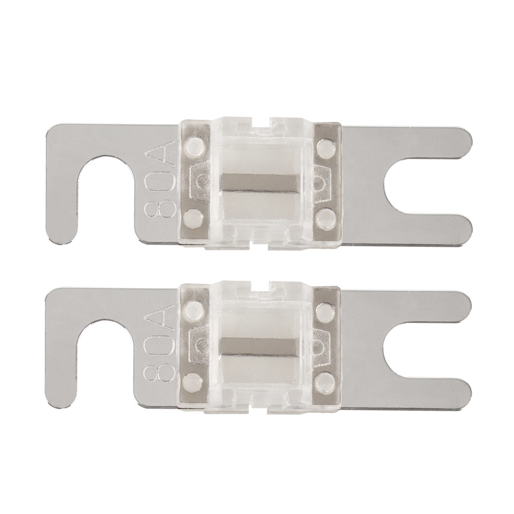 FUSIBLES MINI ANL 80 AMP SÉRIE v8 PLAQUÉ NICKEL- PAQUET DE 2 - Récréashop
