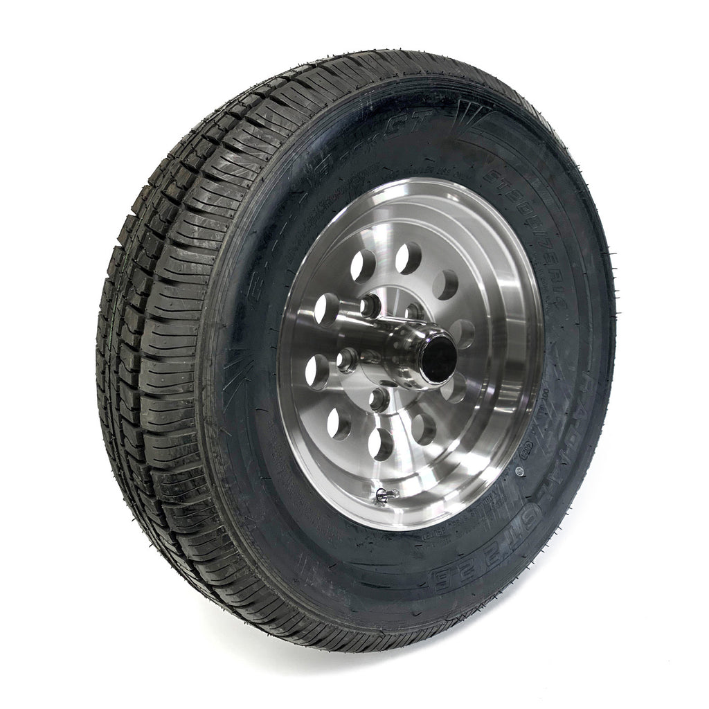Pneu radial 205/75R14 8 plis LRD 2040 lbs Castle Rock et jante 14" 5 trous modulaire aluminium - RecreaShop