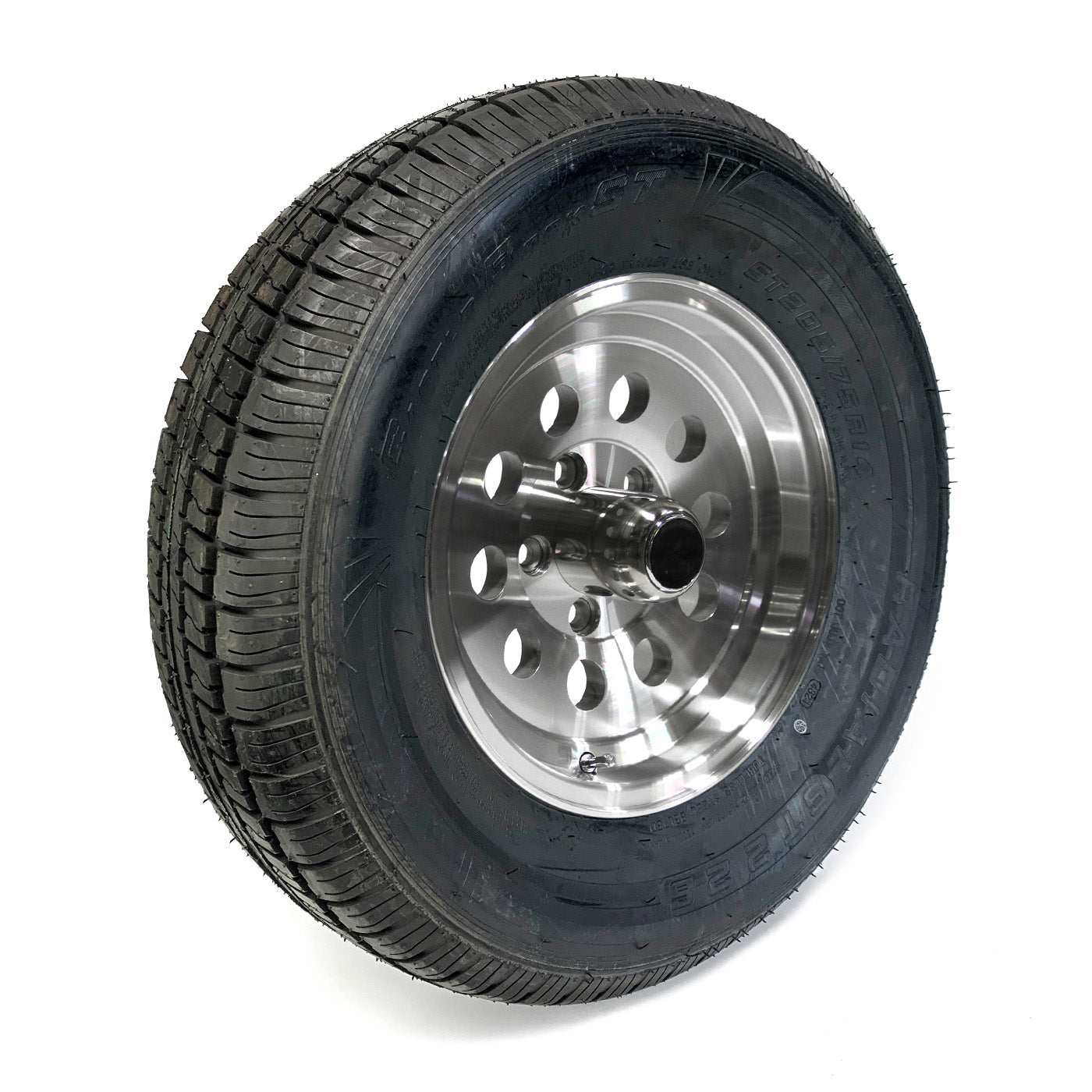 Pneu radial 205/75R14 8 plis LRD 2040 lbs Castle Rock et jante 14" 5 trous modulaire aluminium - RecreaShop