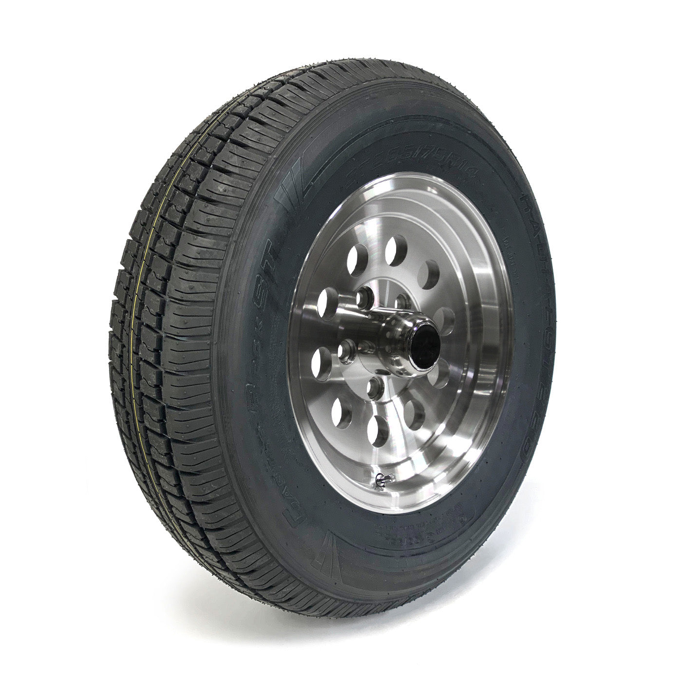 Pneu radial 205/75R14 6 plis LRC 1760 lbs Castle Rock et jante 14" 5 trous modulaire aluminium - RecreaShop