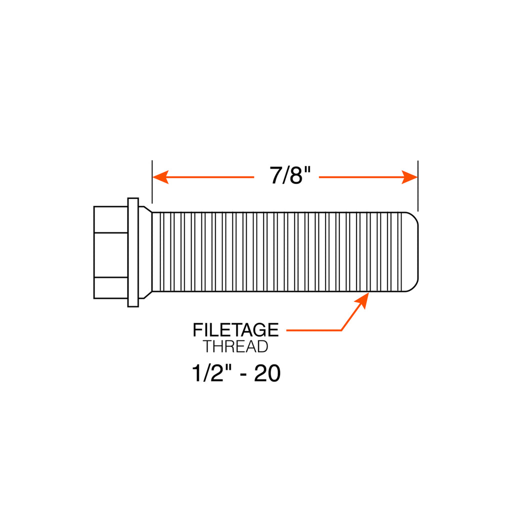 Boulon de roue 1/2"-20 x 7/8" pour clé 13/16" - RecreaShop