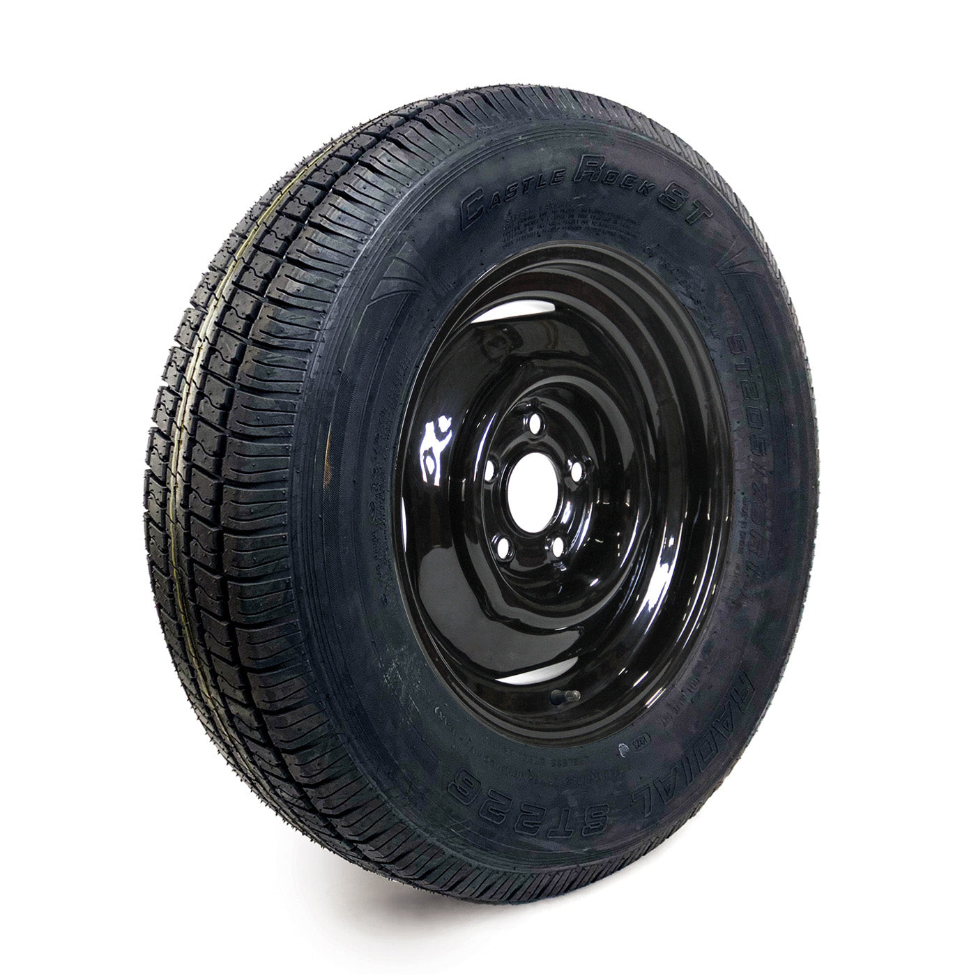 Pneu radial 205/75R15 6 plis LRC 1820 lbs Castle Rock et jante 15" 5 trous noire - RecreaShop