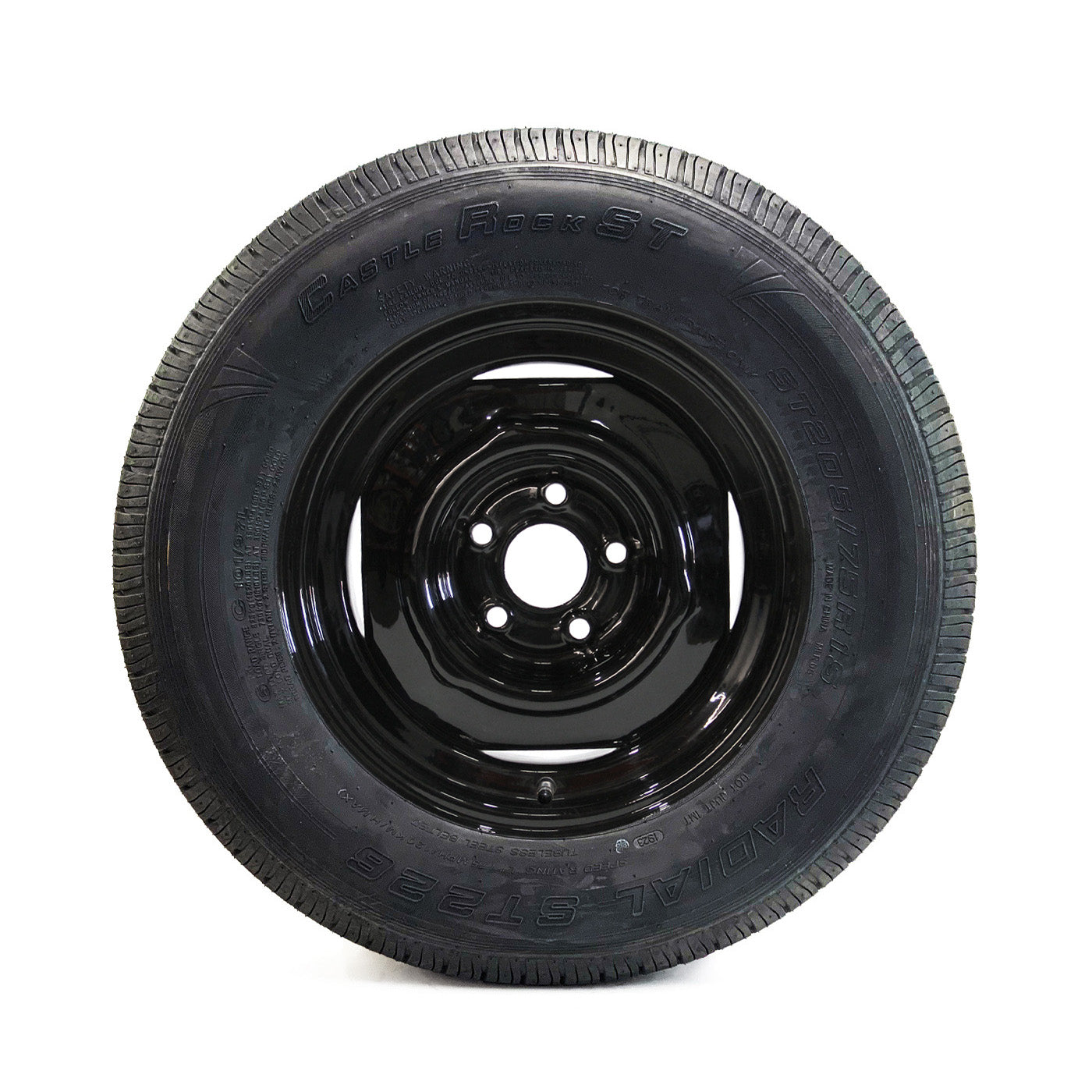 Pneu radial 205/75R15 6 plis LRC 1820 lbs Castle Rock et jante 15" 5 trous noire - RecreaShop