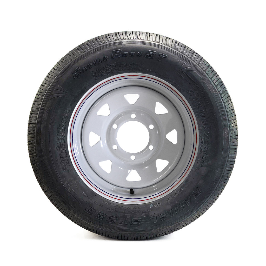 Pneu radial 205/75R15 6 plis LRC 1820 lbs Castle Rock et jante 15" 6 trous rally - RecreaShop