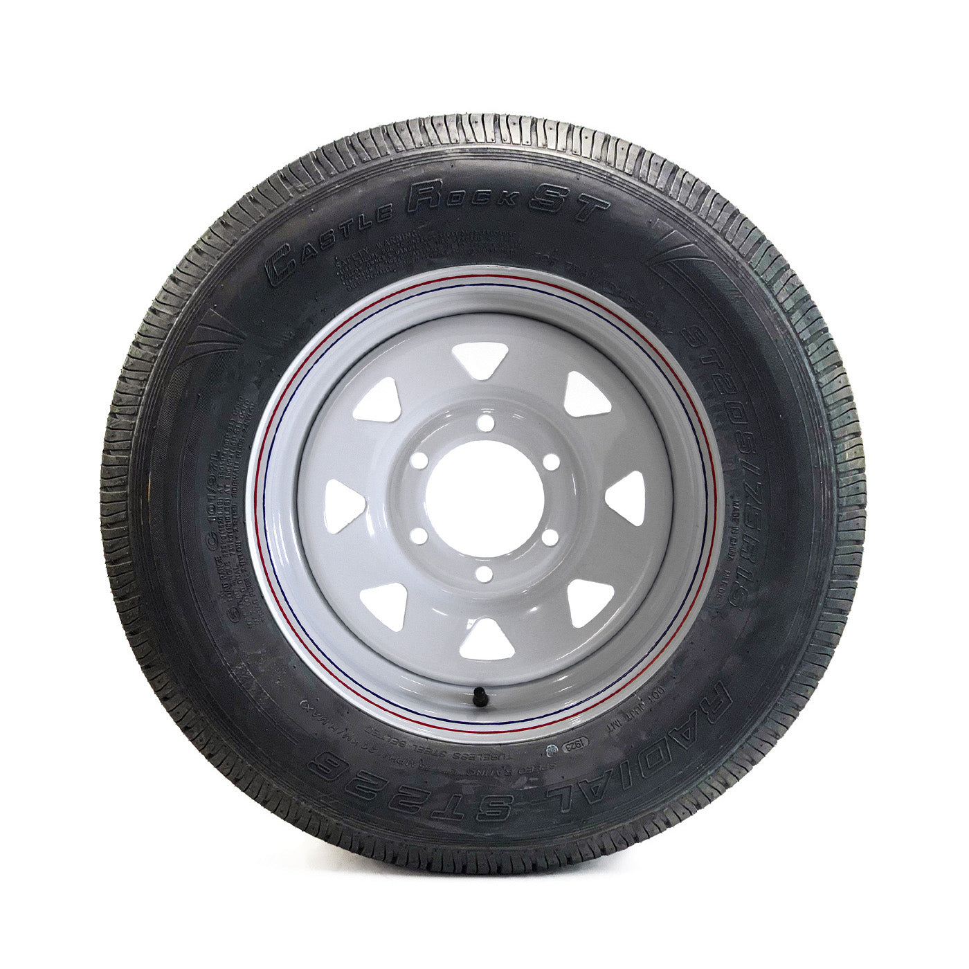 Pneu radial 205/75R15 6 plis LRC 1820 lbs Castle Rock et jante 15" 6 trous rally - RecreaShop